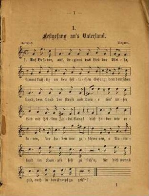 Vaterlands-Lieder zu Schutz und Trutz für das deutsche Heer : mit Melodieen versehen