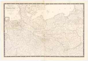 Hydrografische Karte vom preußischen Staate und den angrenzenden Ländern Nord-Deutschlands: Landkarte, Maßstabsleiste