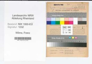 Entnazifizierung Franz Wilms, geb. 04.10.1909 (Angest.)