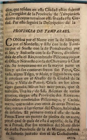 Descripcion de las provincias perteneciuntes al Arzobispado de la Plata, à Chuquisava