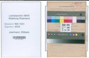 Entnazifizierung Wilhelm Joermann , geb. 25.03.1887 (Rektor)