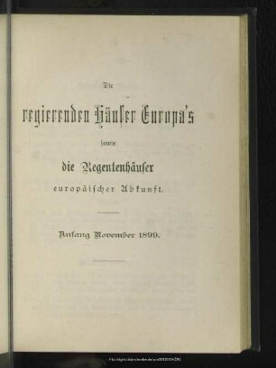Regentenhäuser Europas