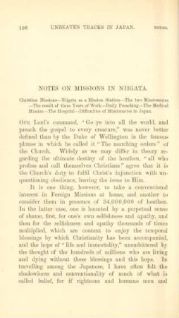 Notes on missions in Niigata