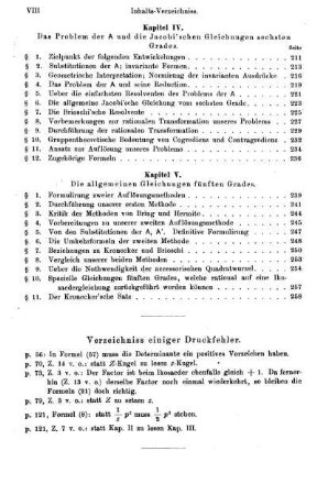 Verzeichniss einiger Druckfehler.