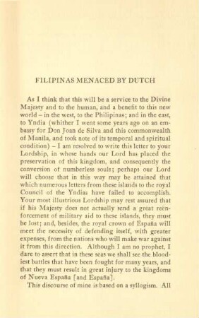 Filipinas menaced by Dutch