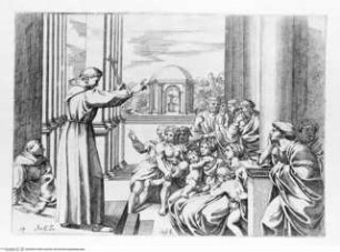 Vita di San Diego, dipinta nella Cappella di S. Giacomo de Spagnoli ..., Tafel 14: Die Predigt des heiligen Didacus von Alcalà