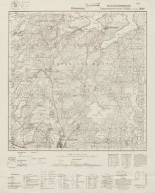 2843 Rheinsberg, Topographische Karte 1:25000 (4cm - Karte)