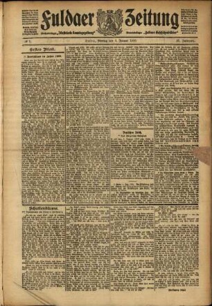 Erste Ausgabe vom Montag, den 03. Januar 1910.