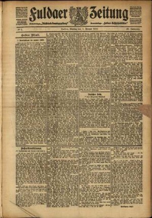 Erste Ausgabe vom Montag, den 03. Januar 1910.