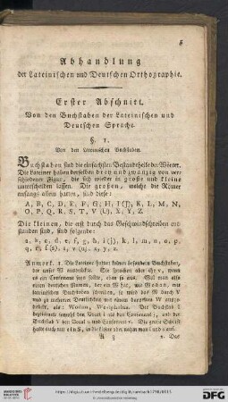 Abhandlung der Lateinischen und Deutschen Orthographie.