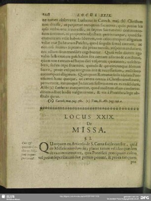 Locus XXIX. De Missa