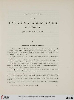 6: Catalogue de la faune malacologique de l'Égypte
