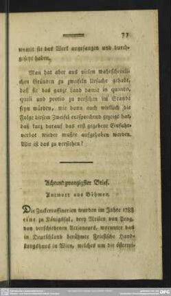 Achtundzwanzigster Brief
