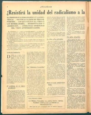 ¿Resistirá la unidad del radicalismo a la prueba de las "soluciones levantadas"?