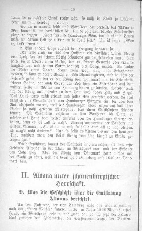 9. Was die Geschichte über die Entstehung Altonas berichtet.