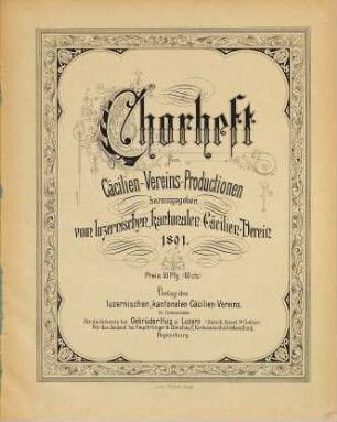 Chorheft für Cäcilien-Vereins-Productionen