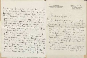 Friedrich Nieser, Berlin, an Adelbert Düringer: Gespräche mit Hans Delbrück, Paul von Krause und Hermann Lisco bzgl. einer Verfassungsänderung in Preußen, 11.06.1918.