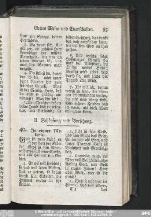 II. Schöpfung und Vorsehung.