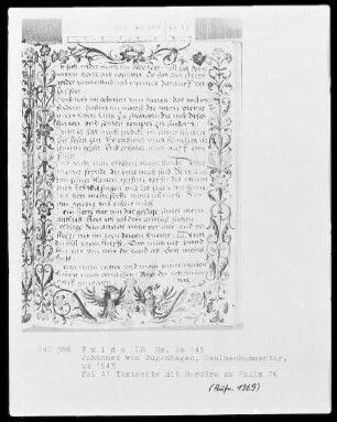Johannes Bugenhagen, Psalmenkommentar — Vollbordüre, Folio 41recto