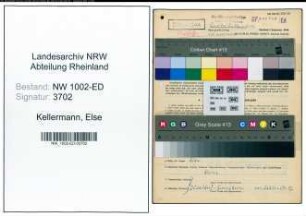Entnazifizierung Else Kellermann, geb. 12.02.1911 (Lehrerin)