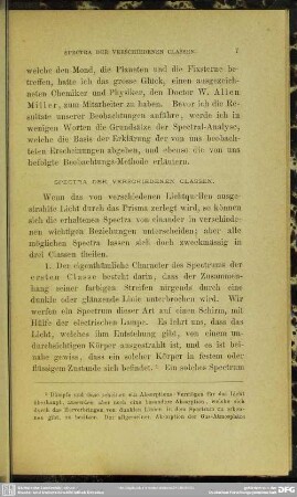 Spectra der verschiedenen Classen