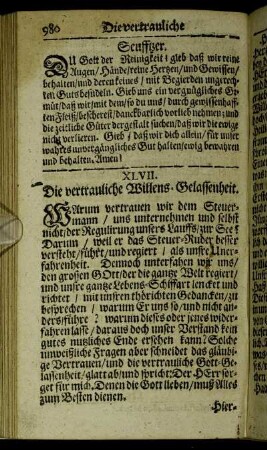 XLVII. Die vertrauliche Willens-Gelassenheit.