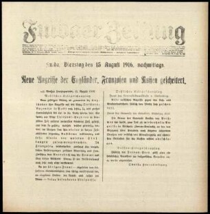 Ausgabe vom Dienstag, den 15. August 1916.