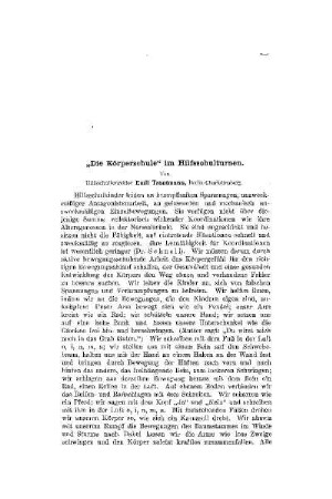 Die Körperschule im Hilfsschulturnen