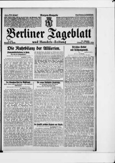 Berliner Tageblatt und Handels-Zeitung, Morgen-Ausgabe