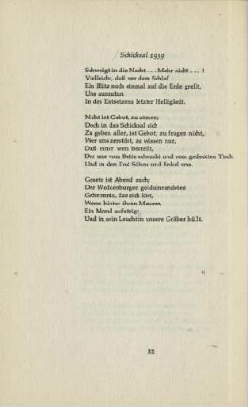 Schicksal 1939