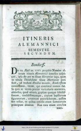 Itineris Alemannici Semestre Secundum