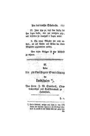 Ueber die zwekmäßigere Einrichtung der Landschulen