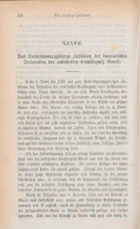 526-530 Das 25jährige Jubliäum der dogmatischen Declaration der unbefleckten Empfängniß Mariä