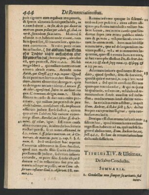 Titulus XIV. & Ultimus. De Salvo Conducto.