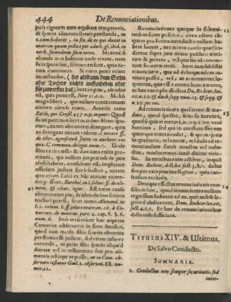 Titulus XIV. & Ultimus. De Salvo Conducto.