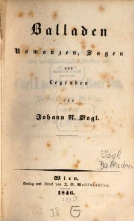Balladen, Romanzen, Sagen und Legenden
