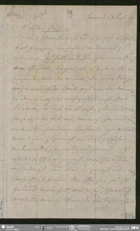 Eigenh. Brief von August Wilhelm von Schlegel an Georg Joachim Göschen, Jena, 28.09.1797