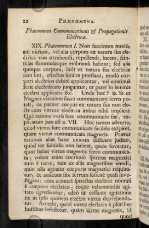 22-36, Phaenomena Communicationis & Propagationis Electricae. - Phaenomena Electrico-Ignea.