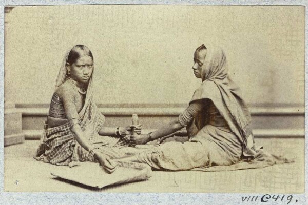 Rice processing girls