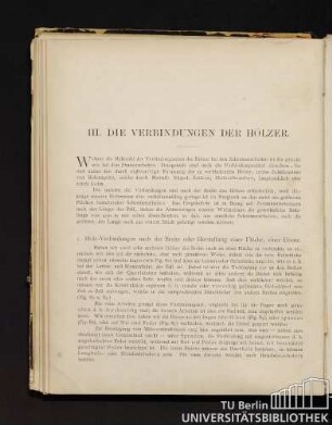 III. Die Verbindungen der Hölzer.