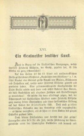 XVI. Ein Großmeister deutscher Kunst
