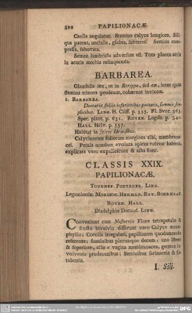 Classis XXIX. Papilionacae