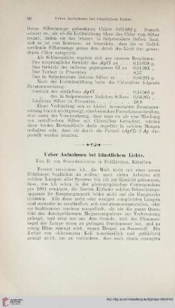 Ueber Aufnahmen bei künstlichem Lichte