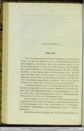 Zweites Kapitel. Oesterreich