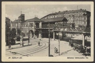 Ansichtskarte Blick auf den Bahnhof am Schlesischen Tor