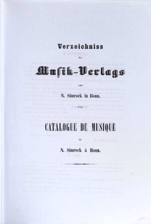 Catalogue de musique, [1]