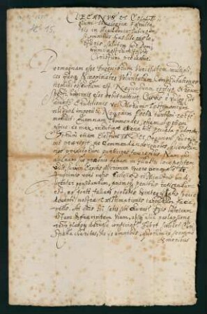 Testimonium der theol. Fakultät für Mag. Johannes Braun aus Lauingen.