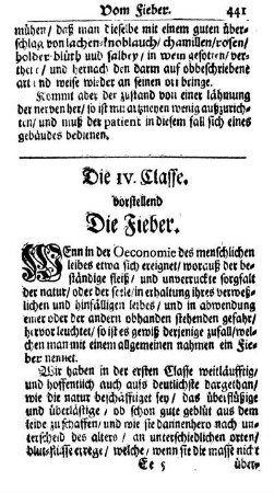 Die IV. Classe. vorstellend Die Fieber.
