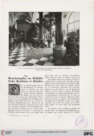 Zum Erweiterungsbau des Geschäftshauses Bernheimer in München