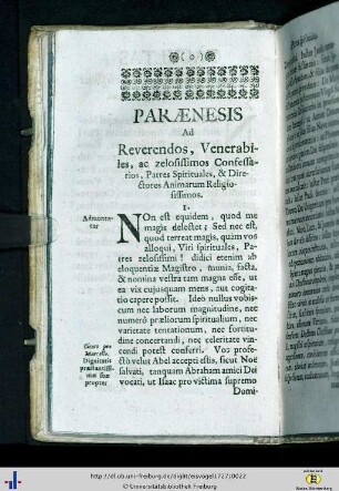 Paraenesis ad Patres Sprituales